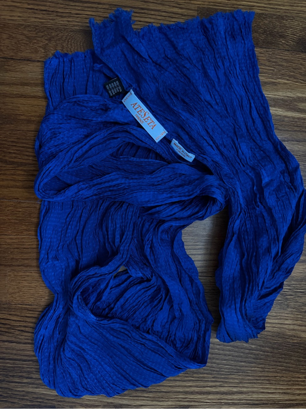100% Silk AteSeta Firenze Crinkle Scarf